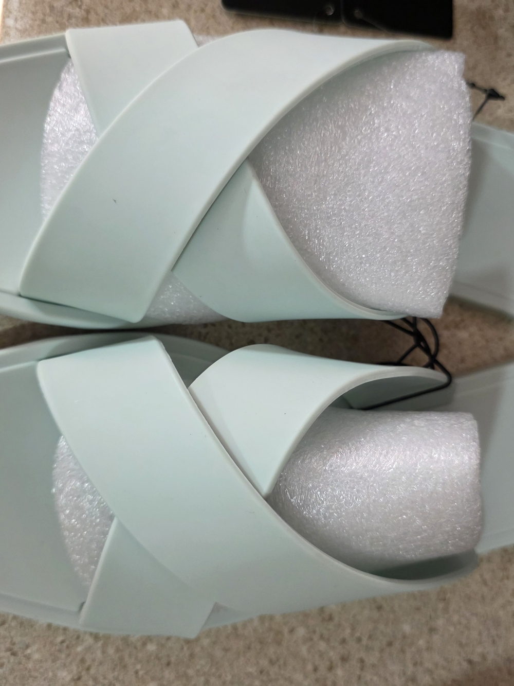 Forever 21 Mint Crisscross Slide Sandals